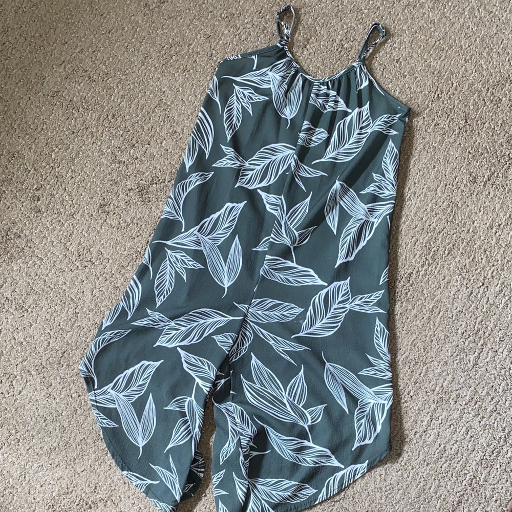 Leaf Print Kids Jumpsuit